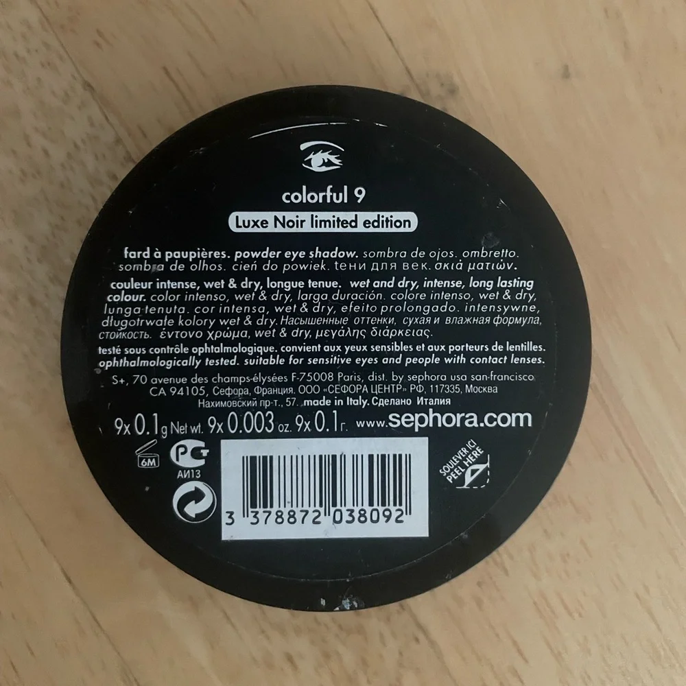 Sephora Colorful 9 Luxe Noir Limited Edition Eyeshadow Palette - Picture 2 of 4